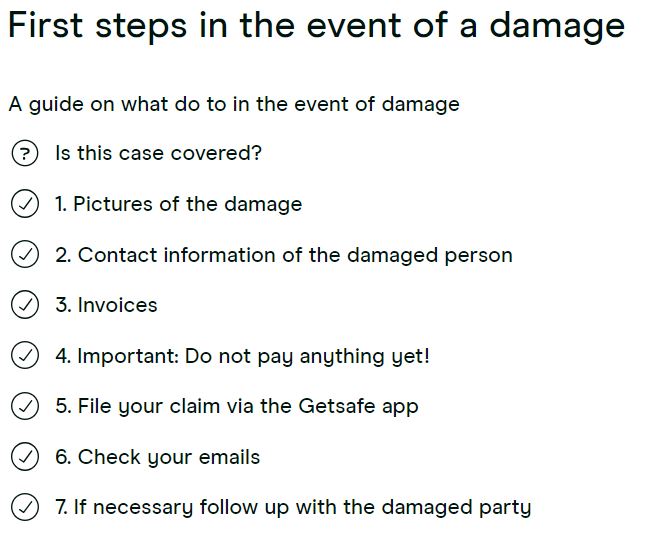 Getsafe Liability Insurance Claims Process