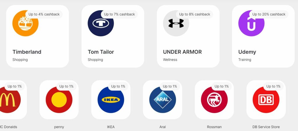 Vivid Bank Cashback Brands